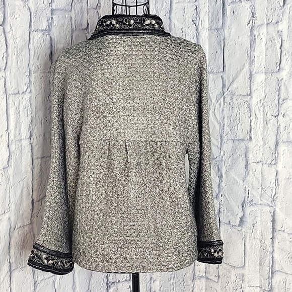 ALBERTO MAKALI Embroidered and Beaded Part Wool Jacket Medium - Picture 7 of 8